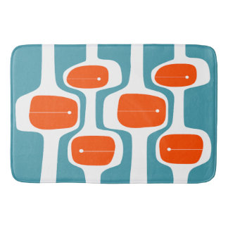 MCM Bath Mat - Orange and Teal