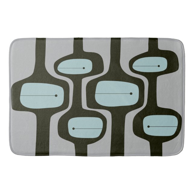 MCM Bath Mat - Vintage Blue and Grey (Front)