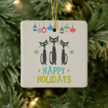 MCM Black Cats & Ornaments Mid-century Christmas<br><div class="desc">Step back into the mid 20th century with this funky black cats and ornaments Christmas tree ornament. It’s perfect for adding to that silver midcentury tree.</div>