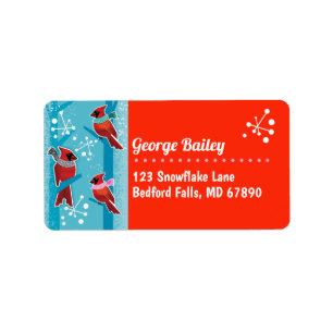 MCM Cardinals Christmas Card Address Labels
