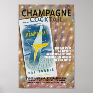 MCM CHAMPAGNE COCKTAIL RECIPE vers 2 Poster