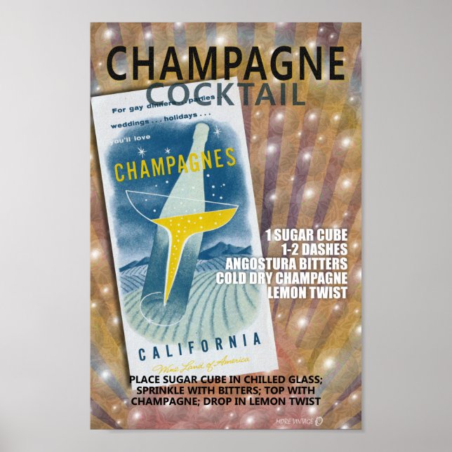 MCM CHAMPAGNE COCKTAIL RECIPE vers 2 Poster (Front)