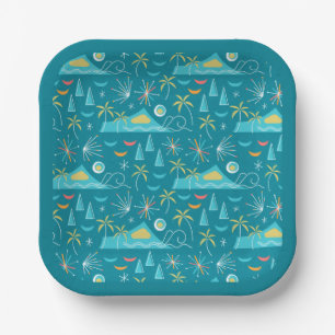 MCM Diamond Head Fireworks Party Paper Plate