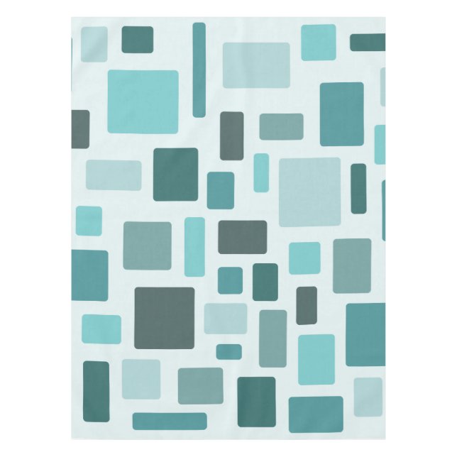 MCM Disarrayed Bricks Aquamarine Tablecloth (Front)