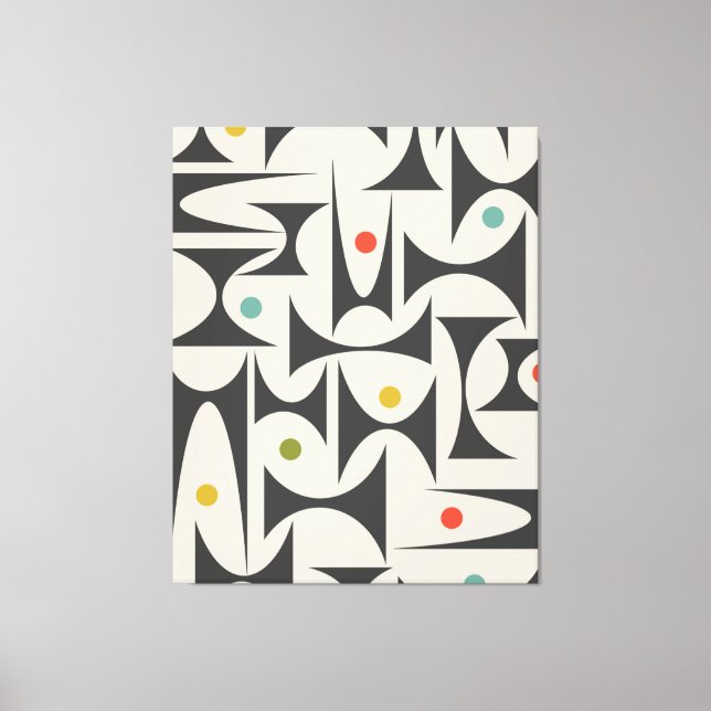 MCM Geometric Pattern Table Lamp Bath Mat Fleece B Canvas Print (Front)