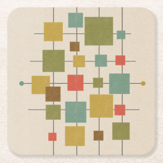 MCM Geometric Squares - Multi Postcard Magnet Door Square Paper Coaster