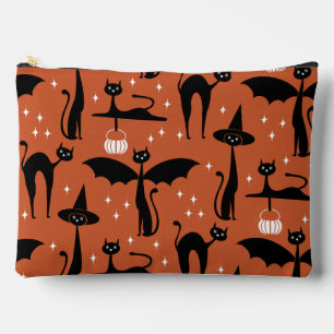 MCM Halloween Fancy Dress Minimalist Cats Orange Accessory Pouch