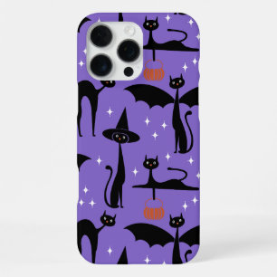 MCM Halloween Fancy Dress Minimalist Cats Purple iPhone 16 Pro Max Case