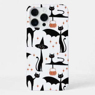 MCM Halloween Fancy Dress Minimalist Cats White iPhone 16 Pro Max Case