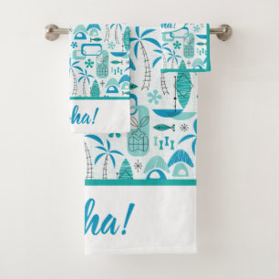 MCM Hawaiian Village - Blue Bath Towel Set