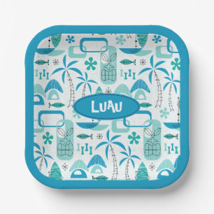 MCM Hawaiian Village – Blue Paper Plate