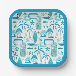 MCM Hawaiian Village – Blue Paper Plate