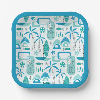 MCM Hawaiian Village – Blue Paper Plate