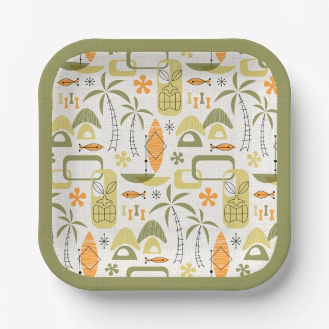 MCM Hawaiian Village Paper Plate (Front)