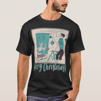 MCM Mid Century Modern Christmas Retro 50s Couple  T-Shirt