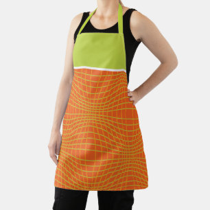 MCM Orange Lime Mid-Century Modern Circle Pattern Apron