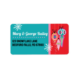 MCM Ornaments Christmas Card Address Labels