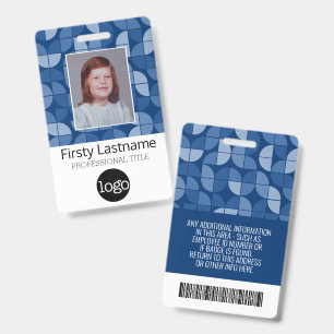 MCM Pattern - Employee Photo, Name, Bar Code, Logo ID Badge