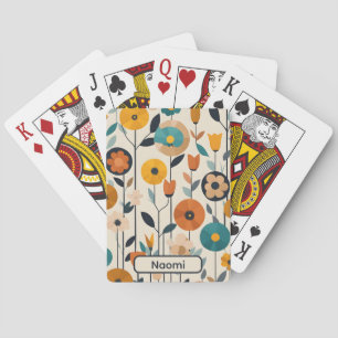 MCM Pop Art Colorful Flowers Playing Cards