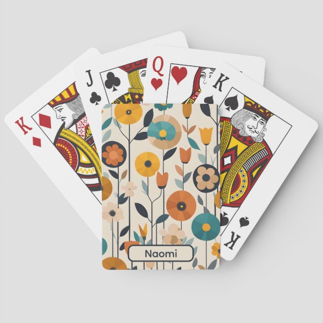 MCM Pop Art Colourful Flowers Playing Cards (Back)