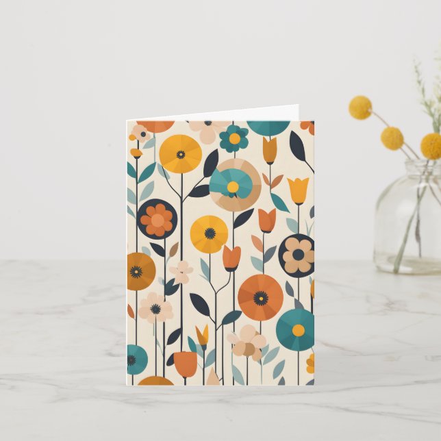MCM Pop Art Colourful Flowers Thank You Card (Front)