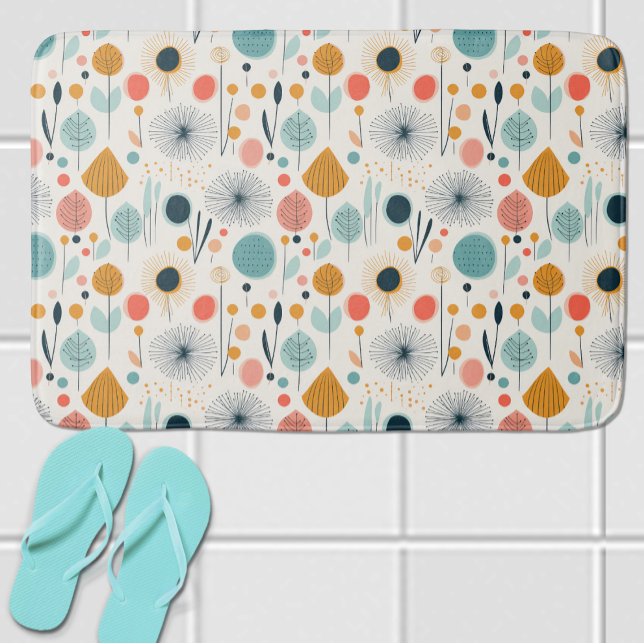 MCM Retro Botanical Pattern Bath Mat (Creator Uploaded)