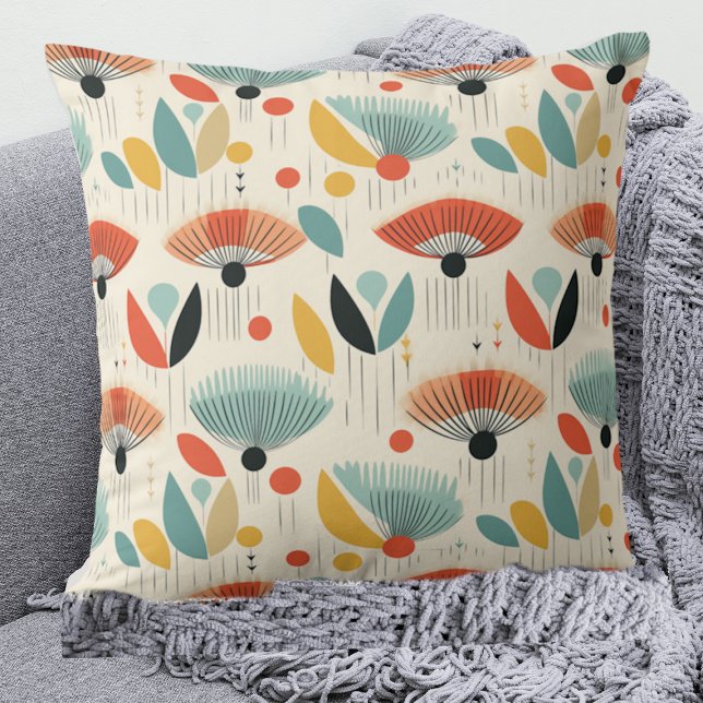MCM Retro Botanical Pattern Cushion (Creator Uploaded)