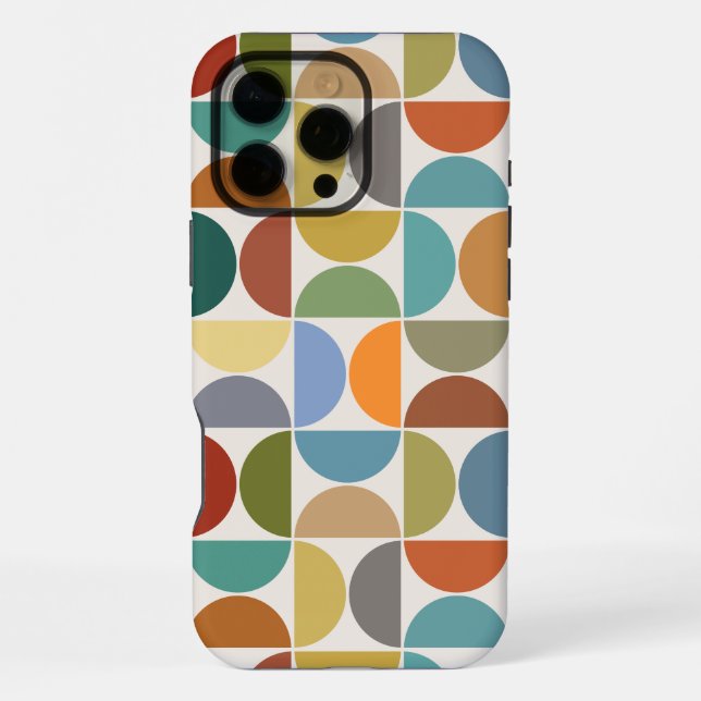 MCM Semicircles Big Pattern Colour on Cream iPhone Case (Back)