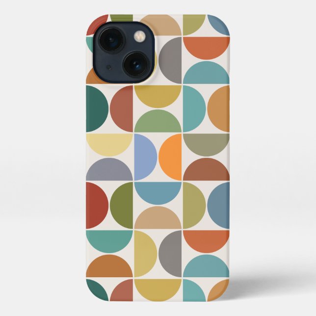 MCM Semicircles Big Pattern Colour on Cream iPhone Case (Back)