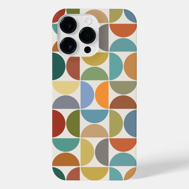 MCM Semicircles Big Pattern Colour on Cream iPhone Case (Back)