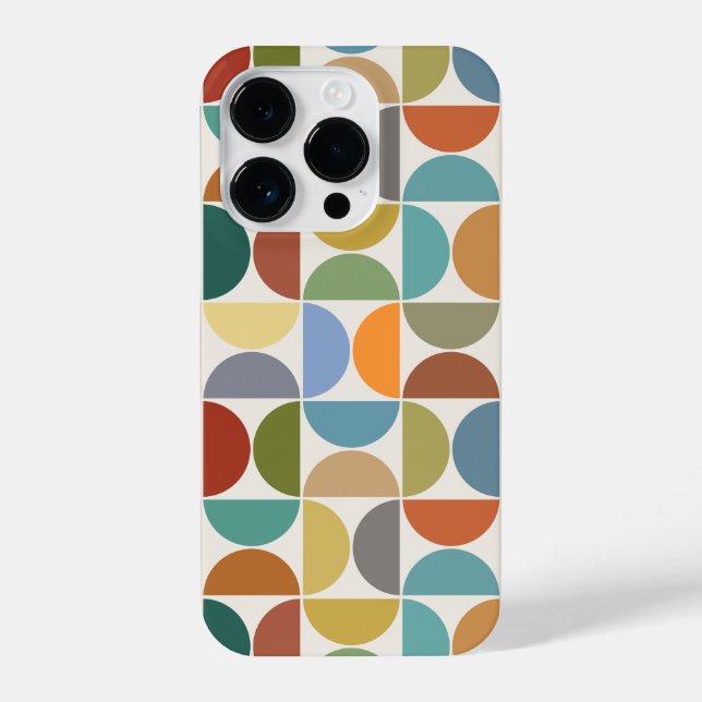 MCM Semicircles Big Pattern Colour on Cream iPhone Case (Back)