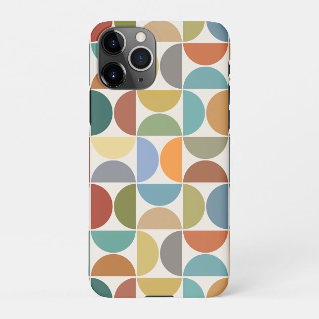 MCM Semicircles Big Pattern Colour on Cream iPhone Case (Back)