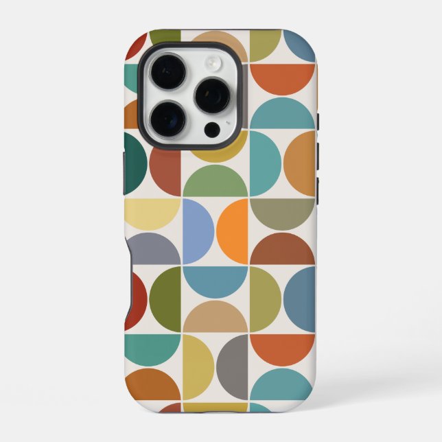 MCM Semicircles Big Pattern Colour on Cream iPhone Case (Back)