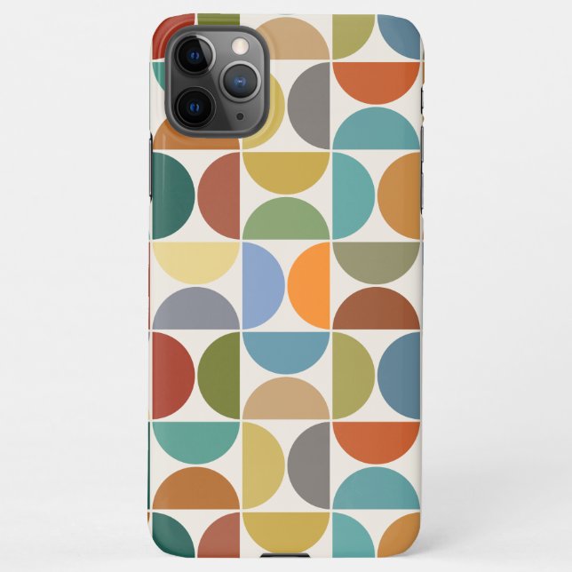 MCM Semicircles Big Pattern Colour on Cream iPhone Case (Back)