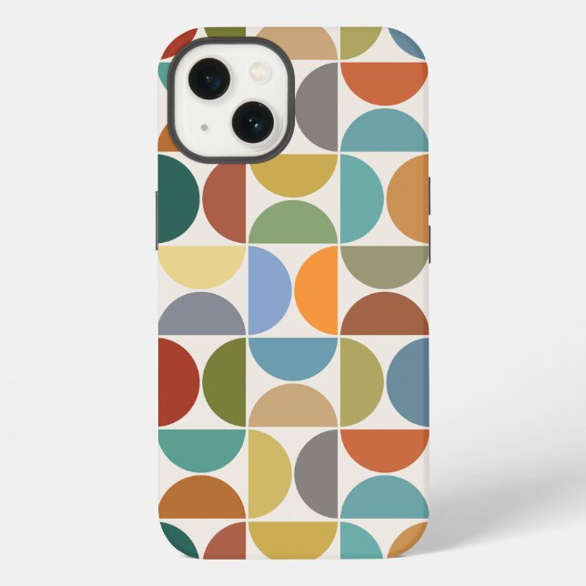 MCM Semicircles Big Pattern Colour on Cream iPhone Case (Back)