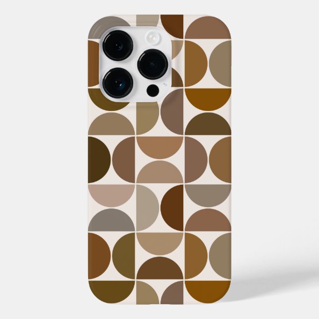 MCM Semicircles Browns+Cream Big Pattern Case-Mate iPhone Case (Back)