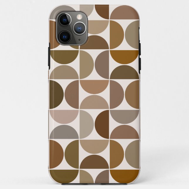 MCM Semicircles Browns+Cream Big Pattern Case-Mate iPhone Case (Back)