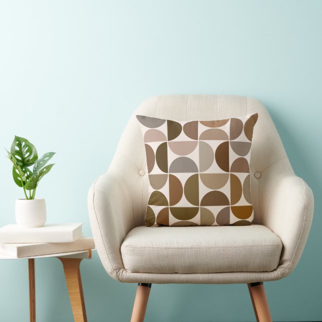 MCM Semicircles Browns+Cream Big Pattern Cushion (Chair)