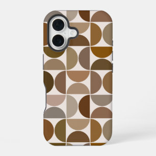 MCM Semicircles Browns+Cream Big Pattern iPhone 16 Case