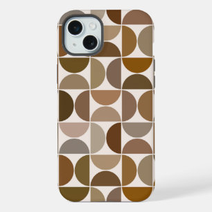 MCM Semicircles Browns+Cream Big Pattern iPhone 15 Plus Case