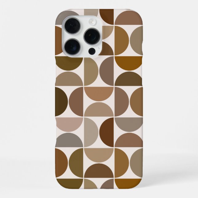 MCM Semicircles Browns+Cream Big Pattern iPhone Case (Back)