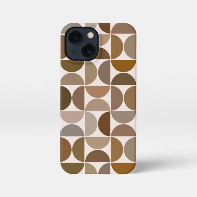 MCM Semicircles Browns+Cream Big Pattern iPhone Case (Back)