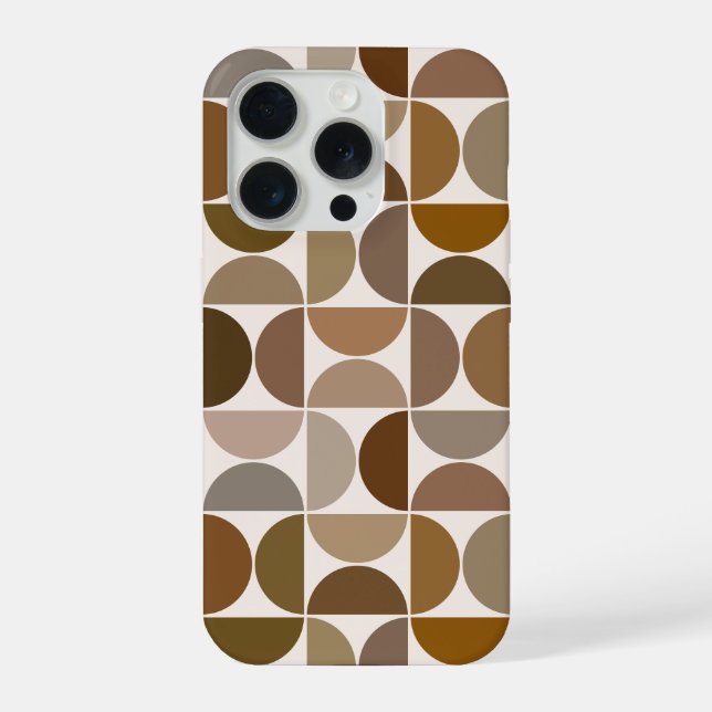 MCM Semicircles Browns+Cream Big Pattern iPhone Case (Back)