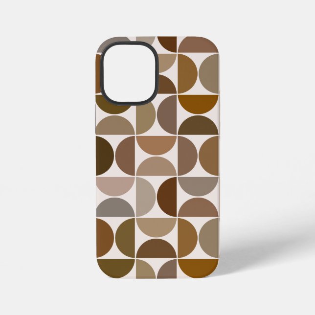 MCM Semicircles Browns+Cream Big Pattern iPhone Case (Back)