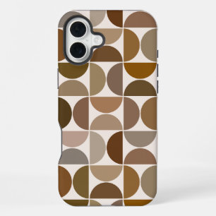 MCM Semicircles Browns+Cream Big Pattern iPhone 16 Plus Case