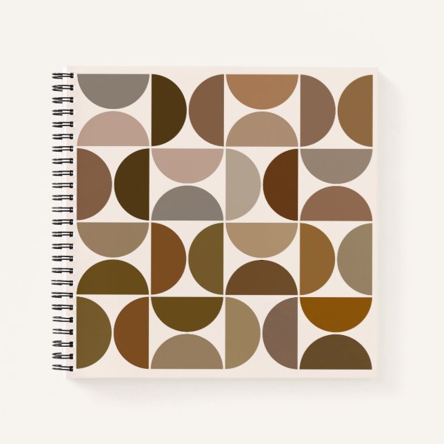 MCM Semicircles Browns+Cream Big Pattern Notebook (Front)