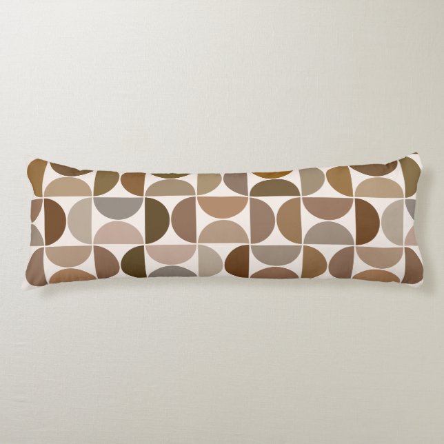 MCM Semicircles Browns+Cream Pattern Body Cushion (Front)