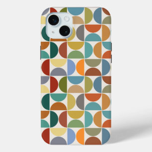 MCM Semicircles Pattern Colour on Cream iPhone 15 Mini Case