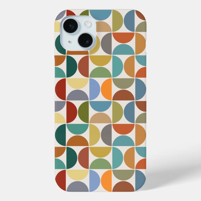 MCM Semicircles Pattern Colour on Cream Case-Mate iPhone Case (Back)