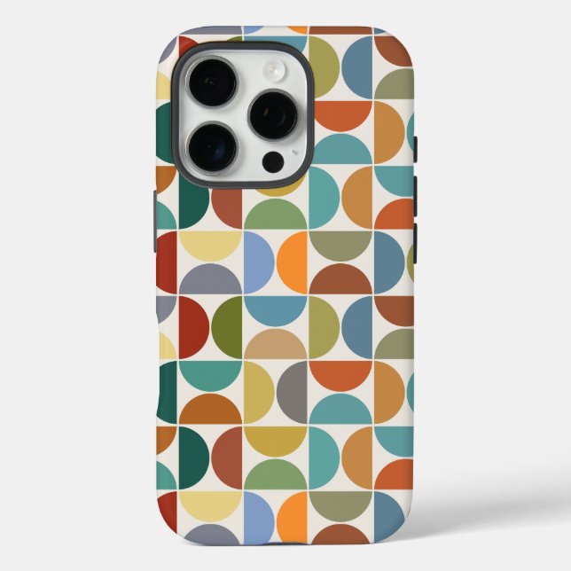 MCM Semicircles Pattern Colour on Cream Case-Mate iPhone Case (Back)